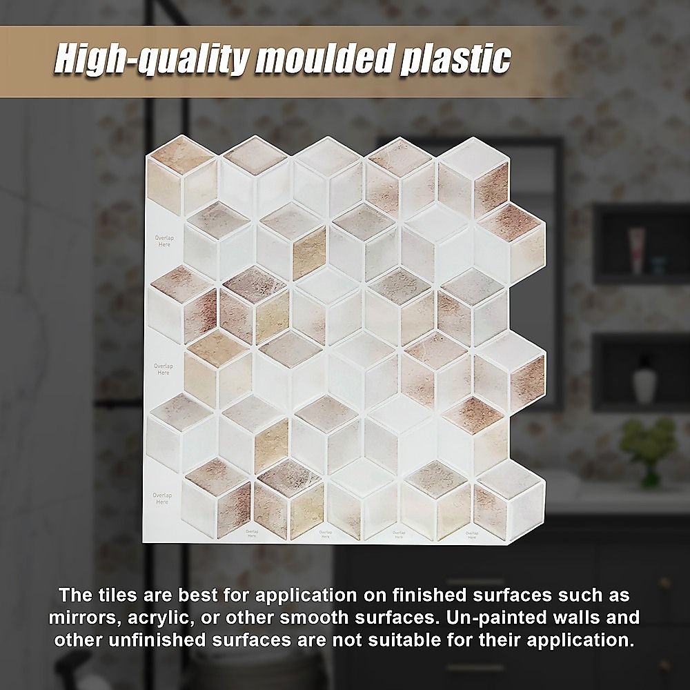 Peel and Stick Wall Tile 3D Shell Mosaic (30cm x 30cm x 10 sheets)