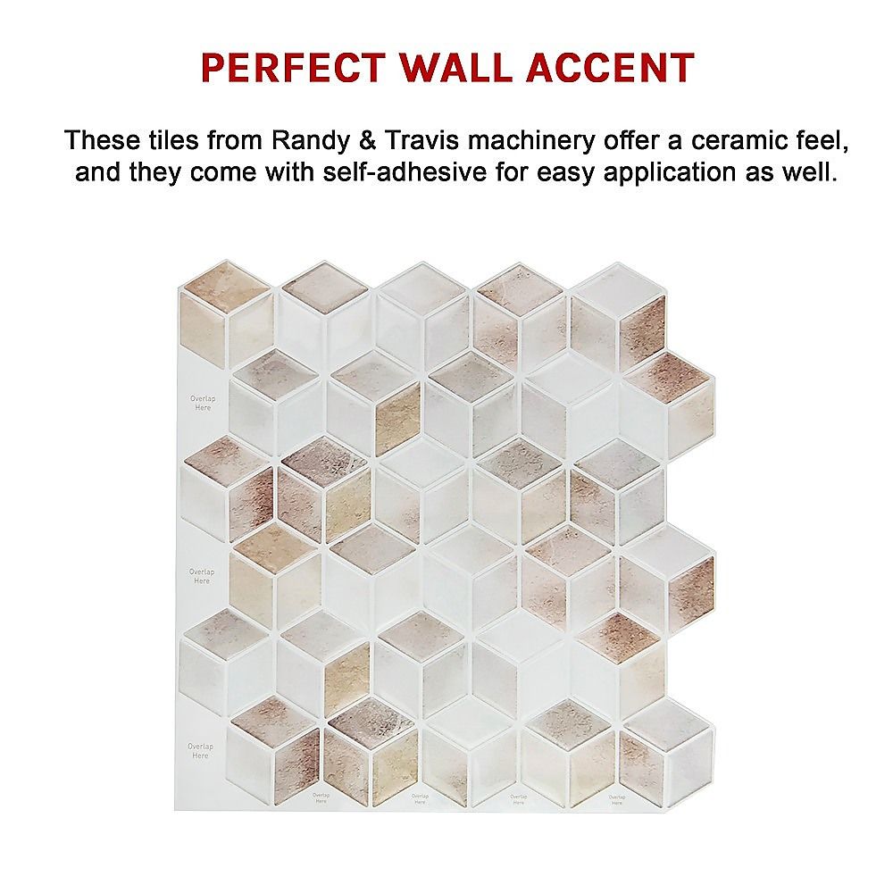 Peel and Stick Wall Tile 3D Shell Mosaic (30cm x 30cm x 10 sheets)