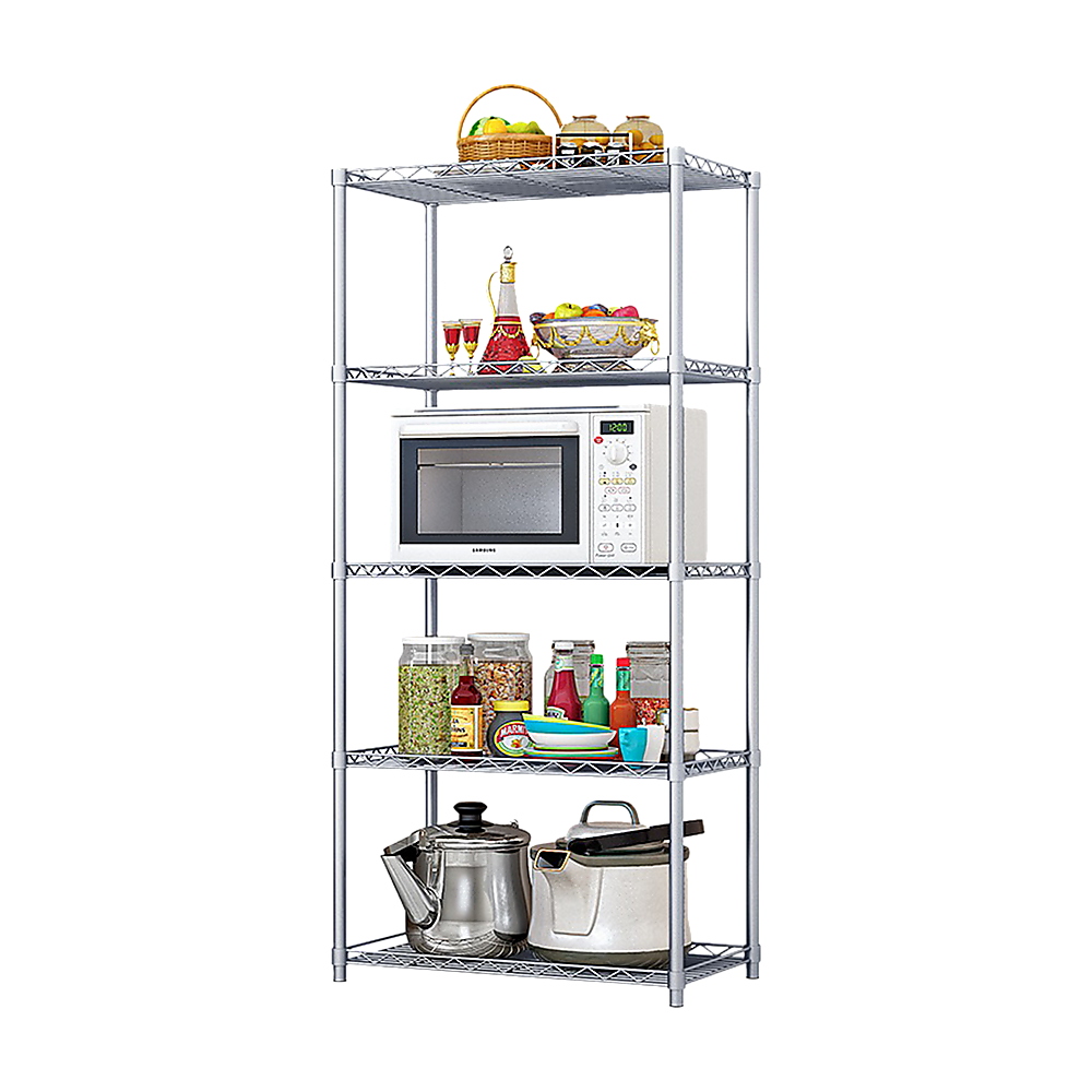 Storage Rack Shelving Wire Shelf 5 Tier Silver Metal