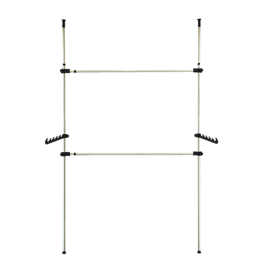 Heavy Duty Adjustable Clothes Rail Storage Garment Shelf