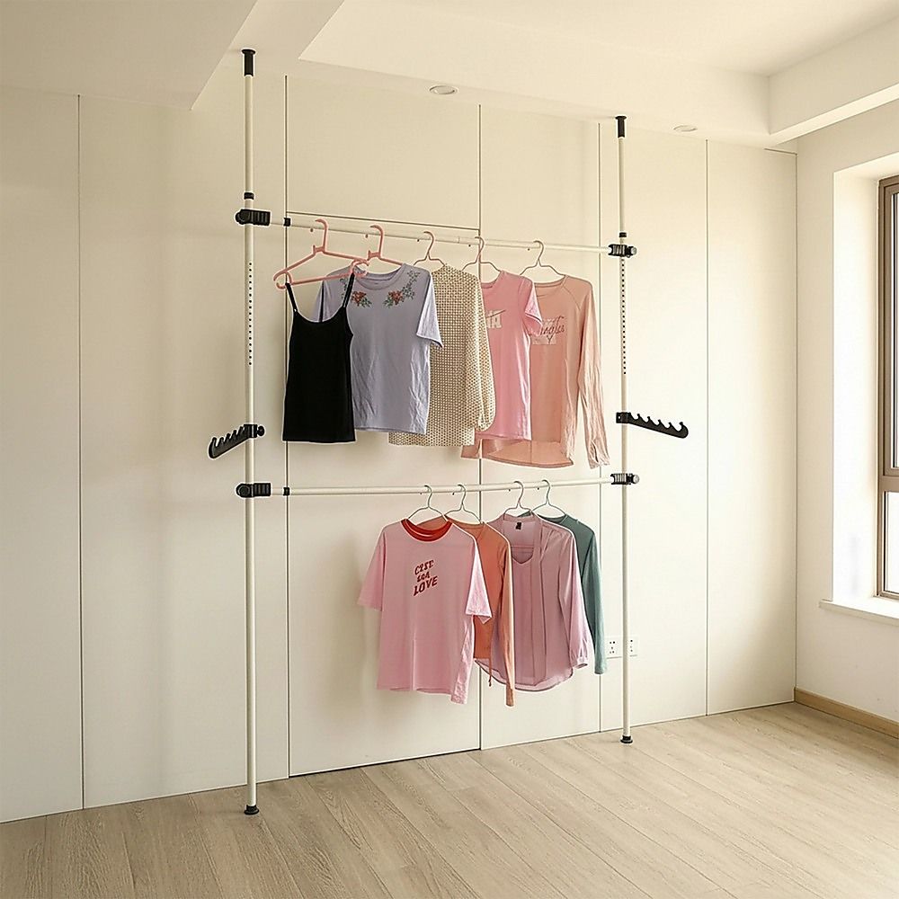 Heavy Duty Adjustable Clothes Rail Storage Garment Shelf Hanging Display Stand Rack