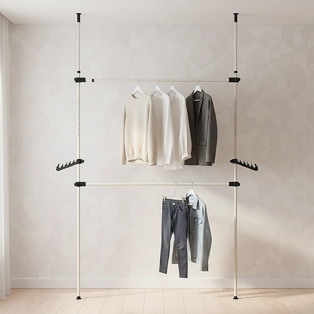 Heavy Duty Adjustable Clothes Rail Storage Garment Shelf Hanging Display Stand Rack