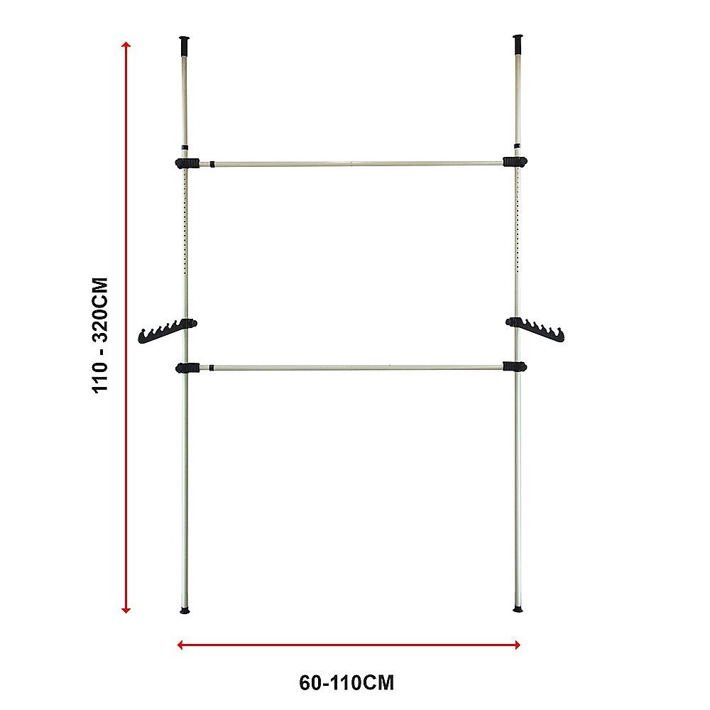 Heavy Duty Adjustable Clothes Rail Storage Garment Shelf Hanging Display Stand Rack