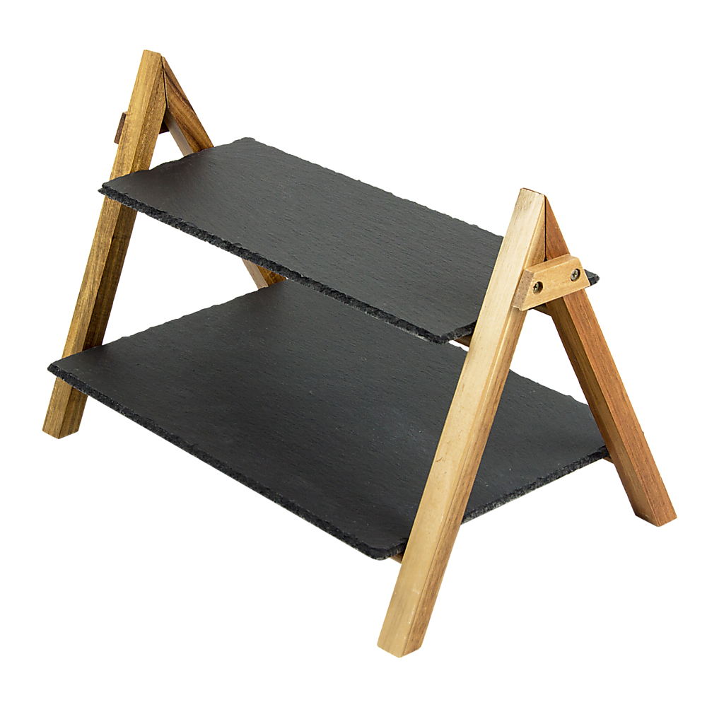 Party 2-Tier Cake Stand Slate Wedding Tiered Serving Stand Afternoon Tea