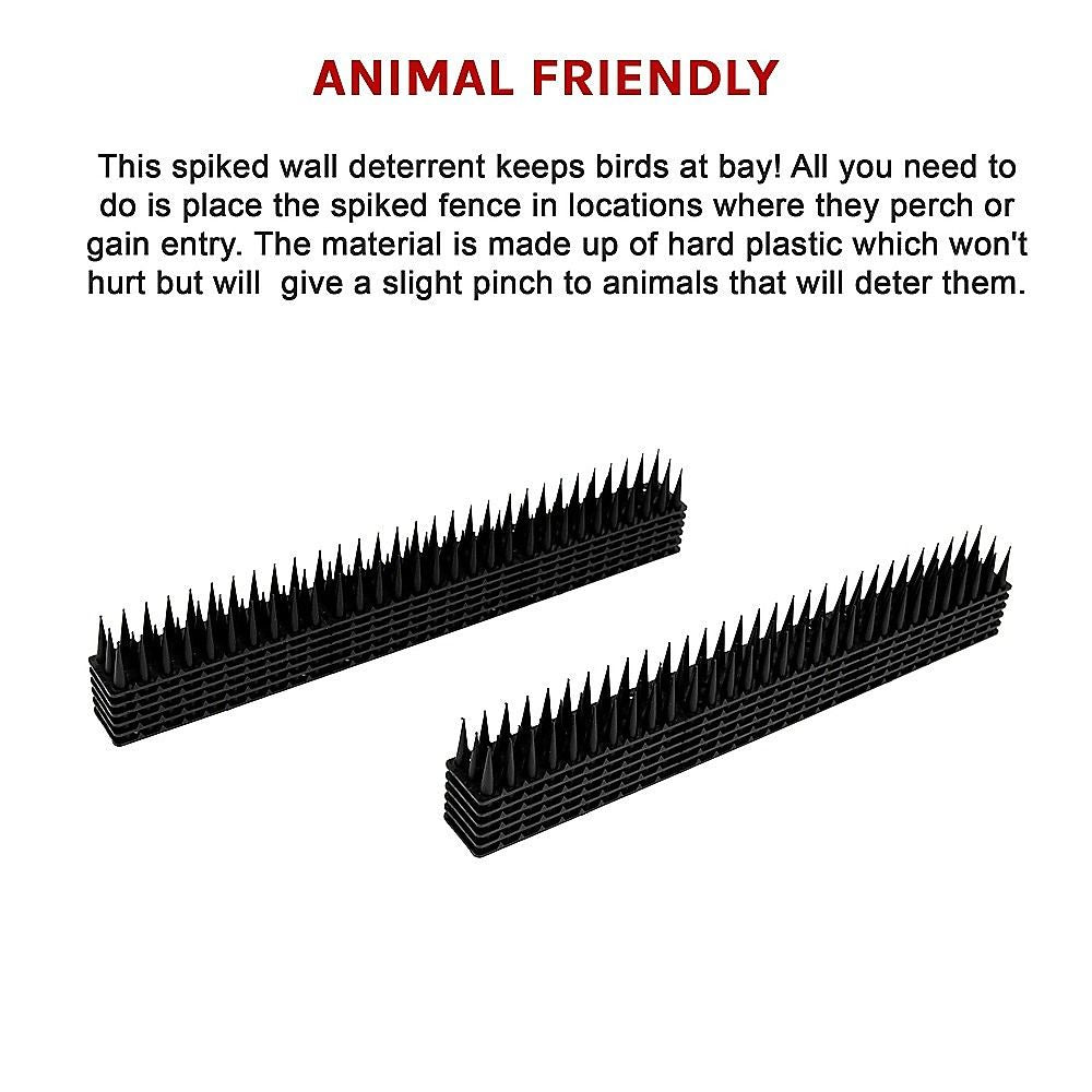 Bird Spikes Pest Control 12pc - Human, Cat, Possum, Mouse, Fence Wall Deterrent
