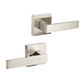 Door Handle Set - Lever Passage Function Square - Satin Nickel