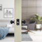 Door Handle Set - Key Lock Function Round - Black
