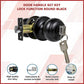 Door Handle Set - Key Lock Function Round - Black