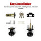 Door Handle Set - Key Lock Function Round - Black