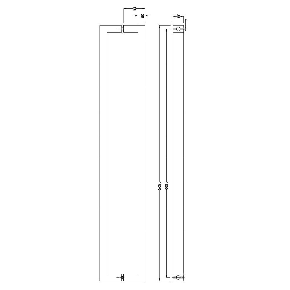 Entrance Door Pull Handle Brushed Satin - 1800MM