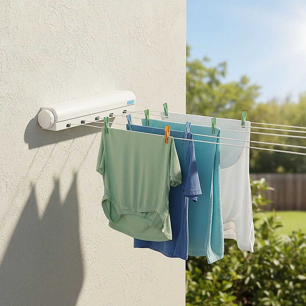 Retracting Clothesline 6 Line 39m Hanging Space Hanger