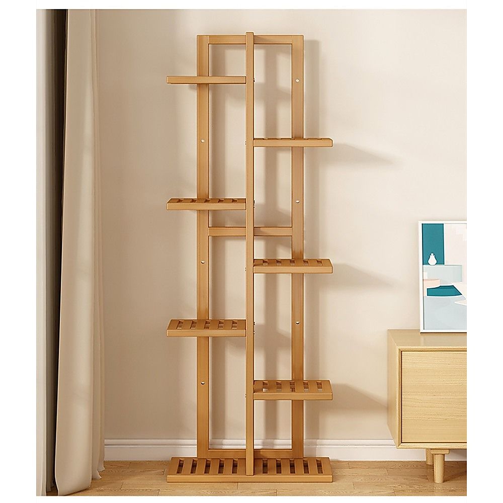Bamboo Plant Stand 6 Tiers Vertical - Staged Flower Shelf Rack for Outdoor Garden