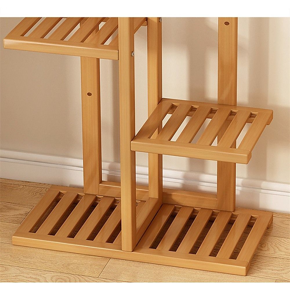Bamboo Plant Stand 6 Tiers Vertical - Staged Flower Shelf Rack for Outdoor Garden