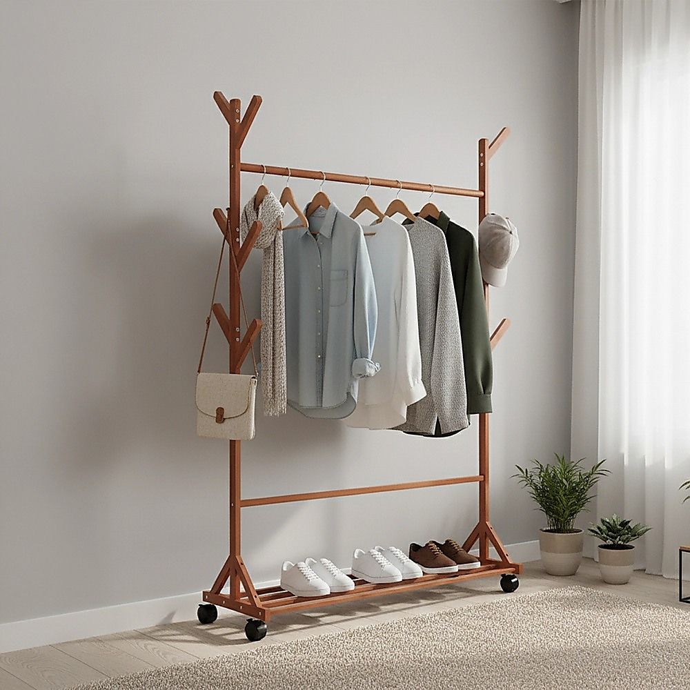 Portable Clothes Rack Coat Garment Stand 01