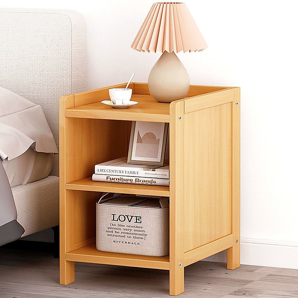 Bamboo Bedside Table Nightstand Storage for Bedroom Sofa Side Stand
