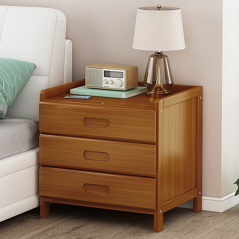 Bamboo Bedside Table Nightstand Storage for Bedroom Sofa Side Stand