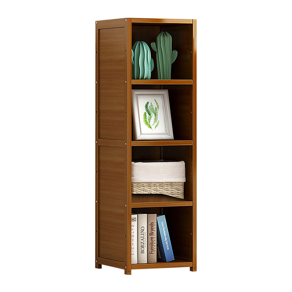 Bamboo Shelf Bookcase Display Storage Rack Stand for Living Room and Bedroom