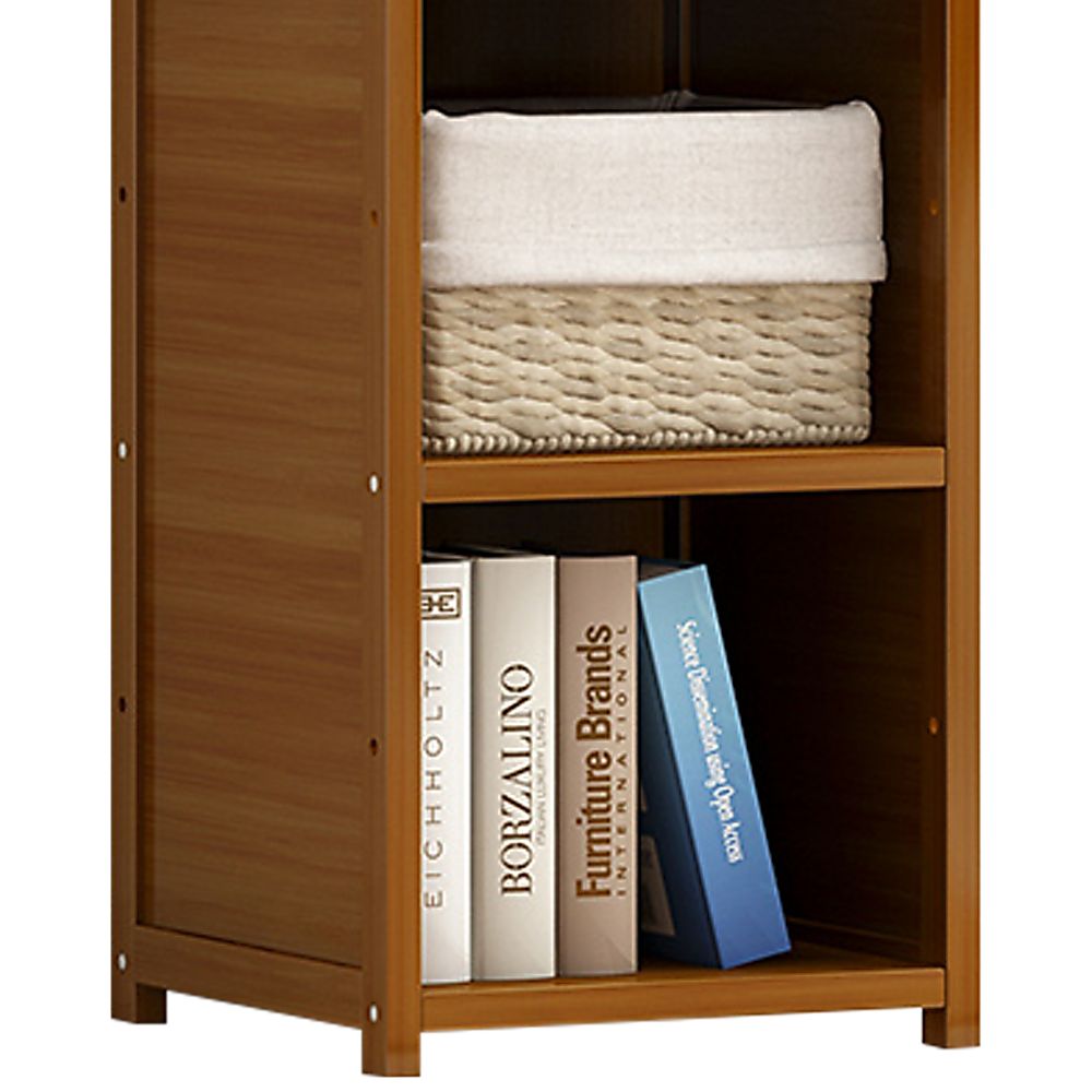 Bamboo Shelf Bookcase Display Storage Rack Stand for Living Room and Bedroom