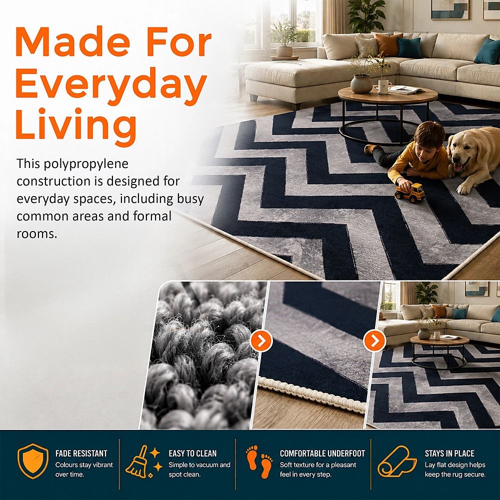 Large Floor Rug 200x300cm Area Carpet for Bedroom & Living Room