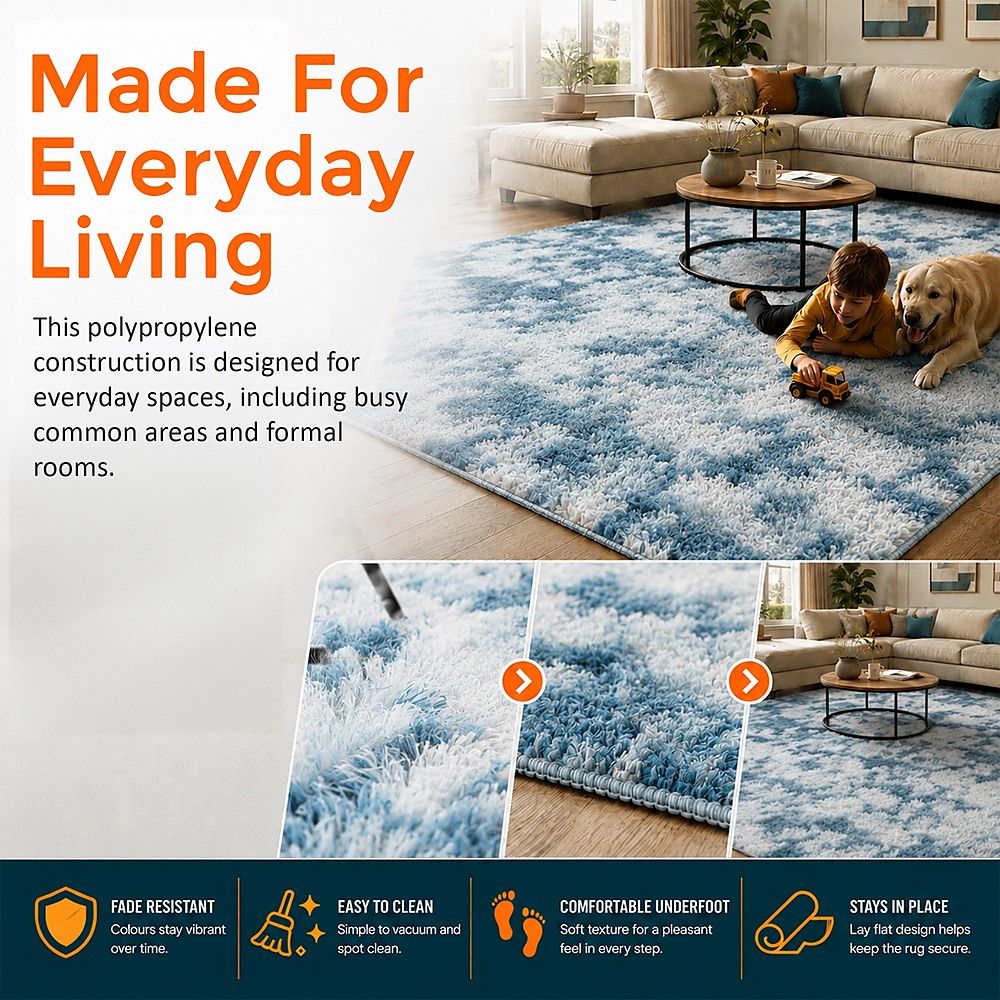 Large Floor Rug 200x300cm Area Carpet for Bedroom & Living Room