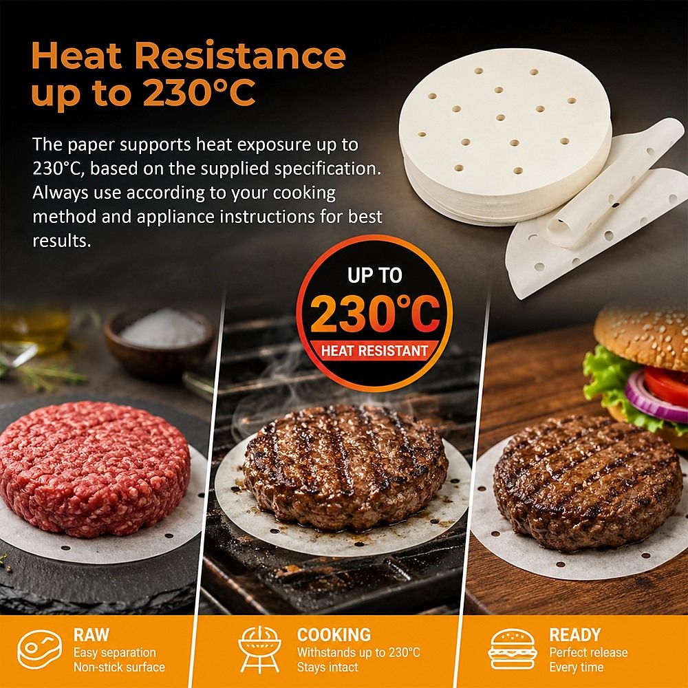 Patty Paper 500pcs Baking Burger Wax Discs Nonstick BBQ 13cm