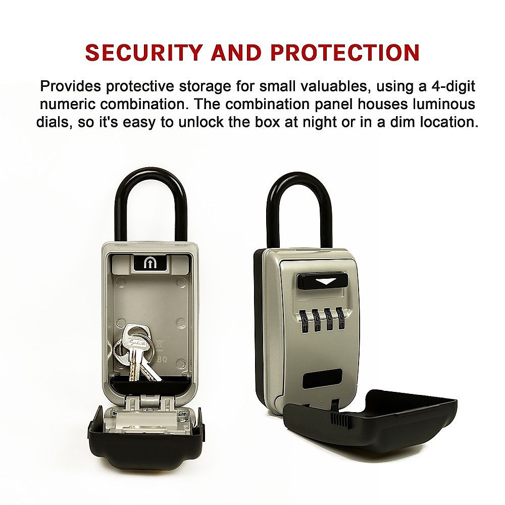 Security 4-Digit Combination Cable Lock Box with Luminous Dials