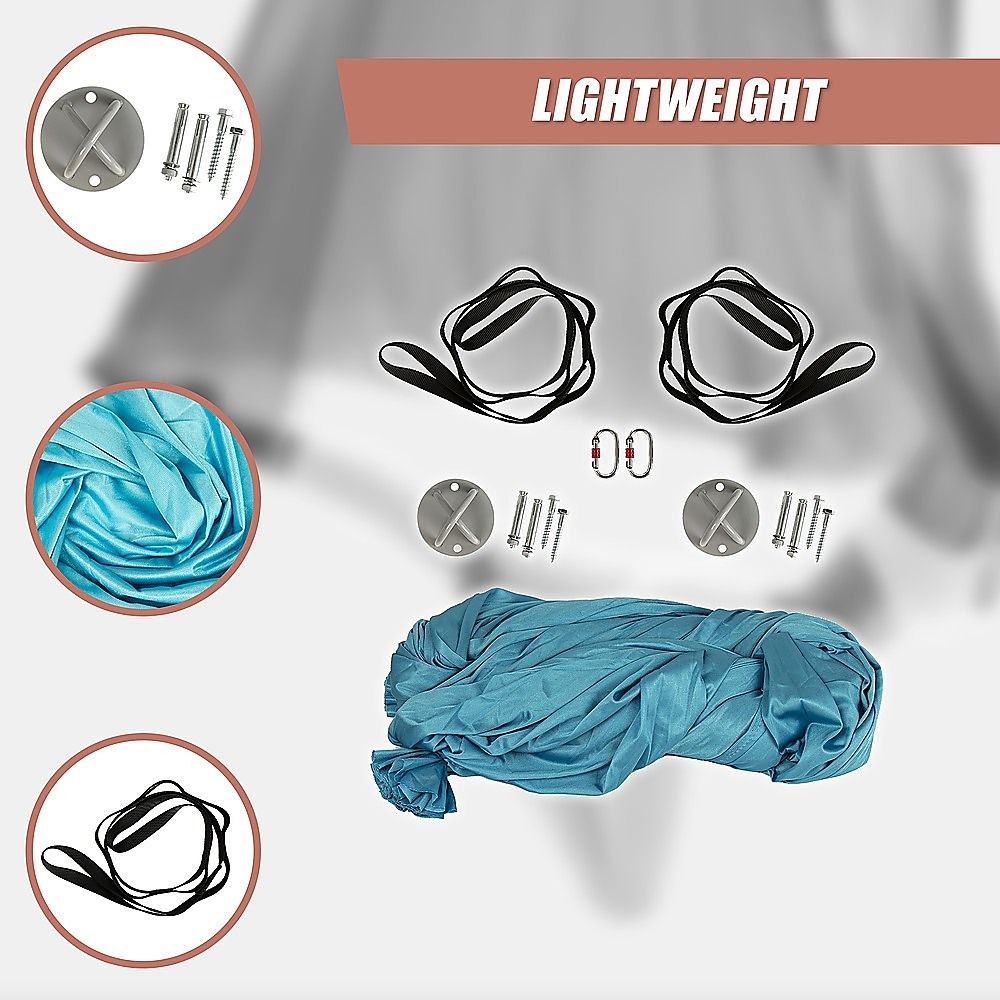 Yoga Pilates Aerial Silk Kit 5x2.8m Swing Anti-Gravity Hammock