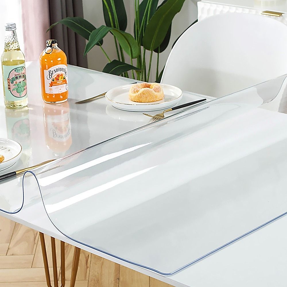 PVC Tablecloth Protector 107x213.4CM Clear Plastic Transparent Cover