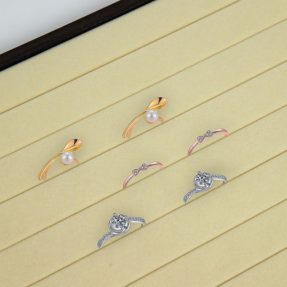 Velvet Ring Earring Tray 7 Slot Jewellery Storage Display Stackable