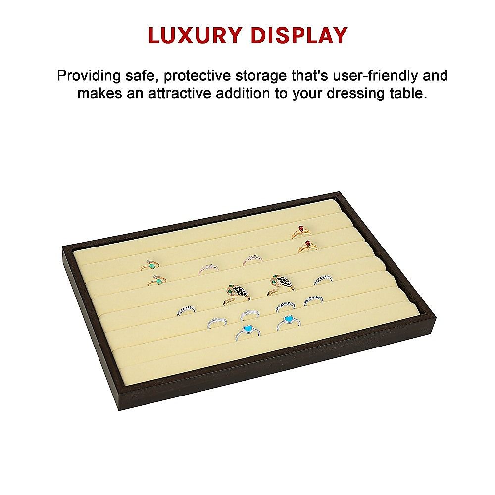 Velvet Ring Earring Tray 7 Slot Jewellery Storage Display Stackable