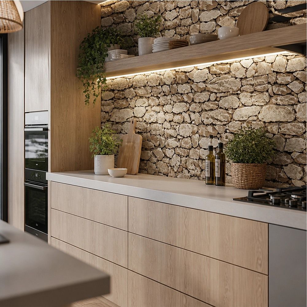 Rustic Rock Brick Wallpaper Self-Adhesive Peel and Stick