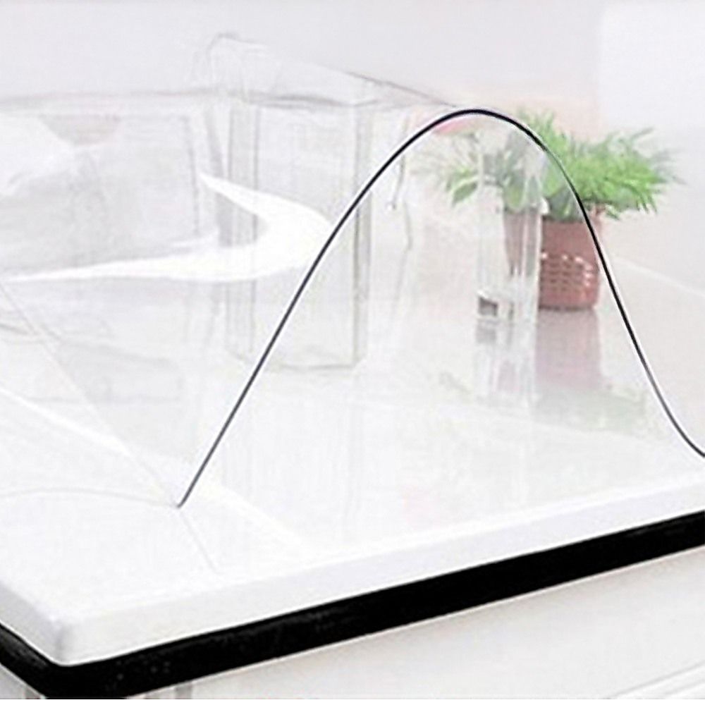 PVC Tablecloth Protector Dining Table Cover 2134x1070mm 1.5mm Plastic