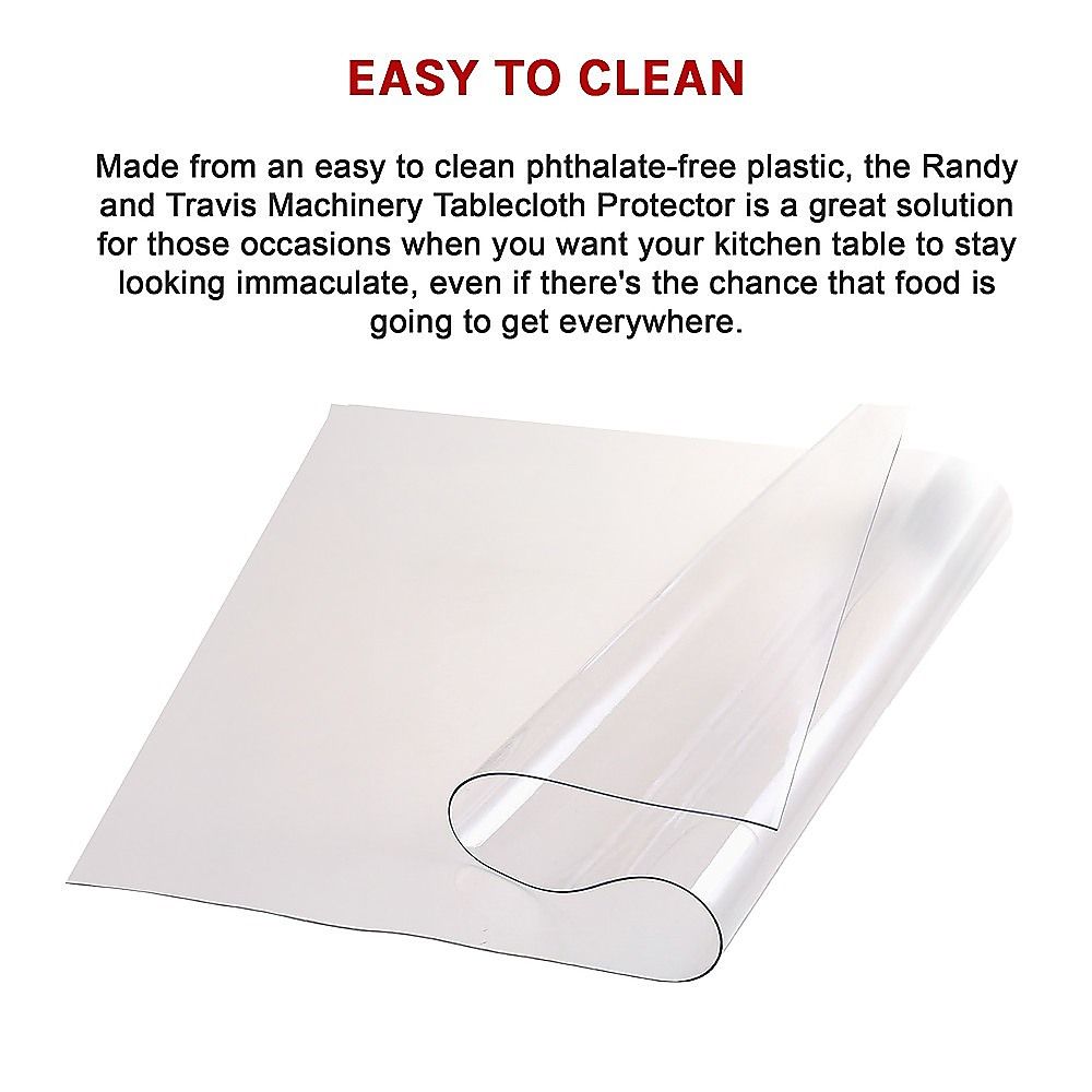 PVC Tablecloth Protector Dining Table Cover 2134x1070mm 1.5mm Plastic