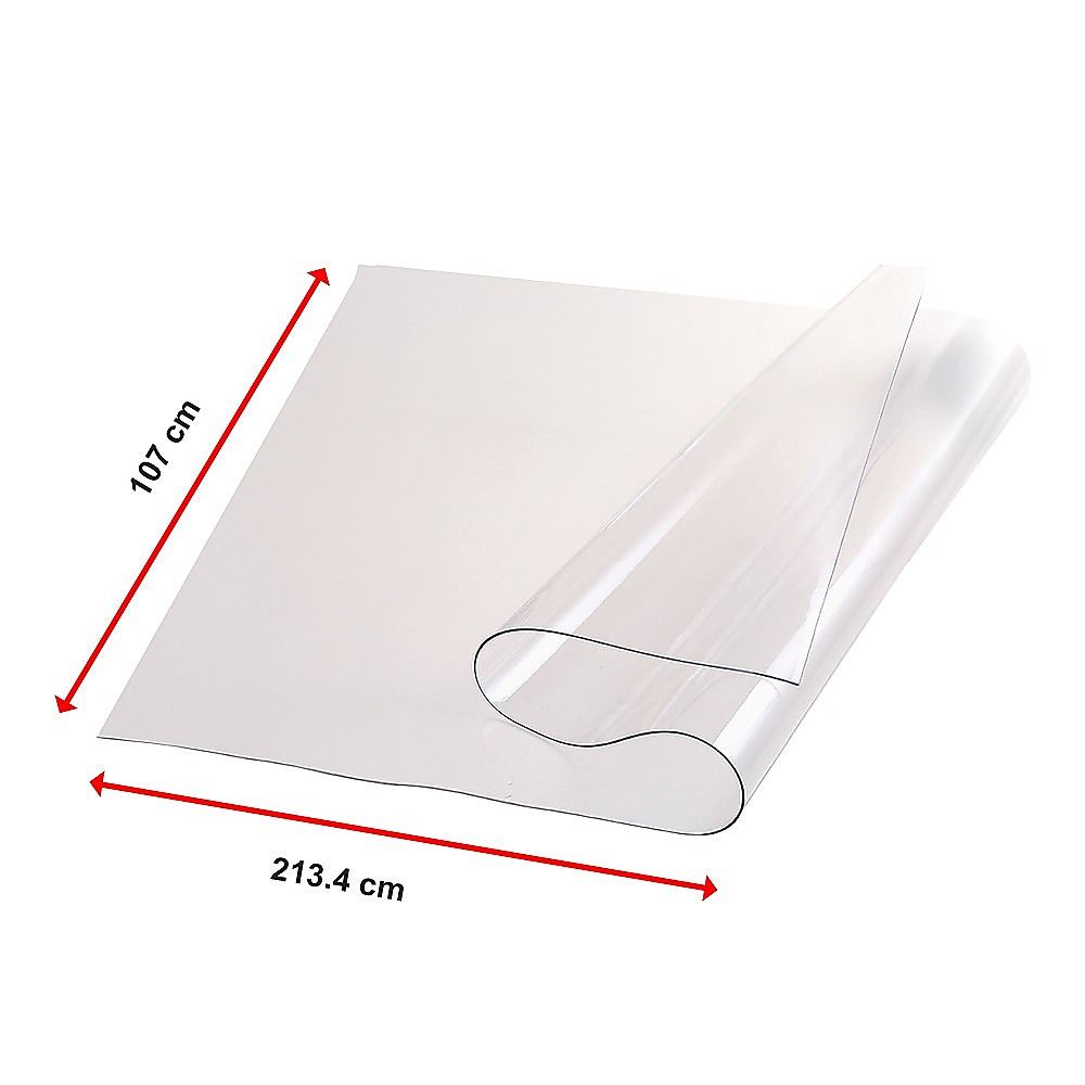 PVC Tablecloth Protector Dining Table Cover 2134x1070mm 1.5mm Plastic