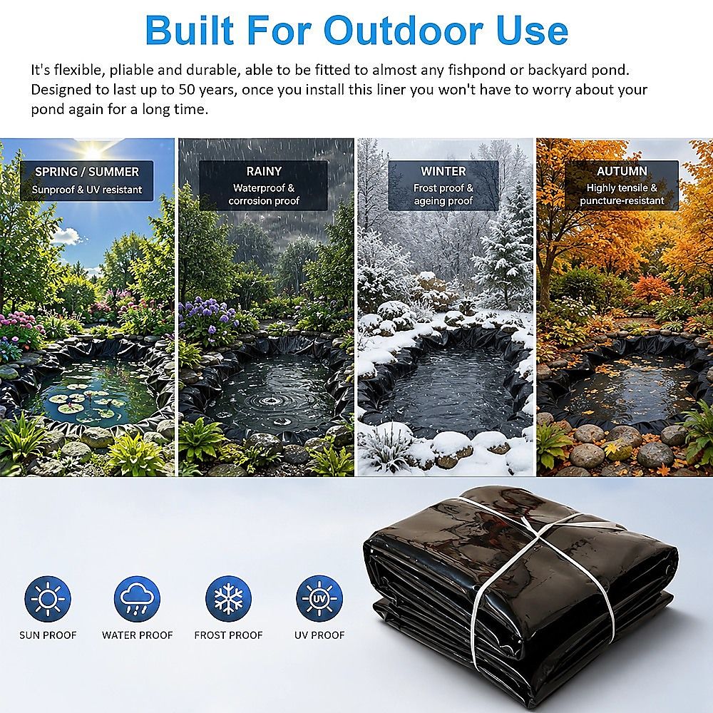 Fish Pond Liner 3 x 4.6m x 0.5mm Garden Pool Membrane Reinforced