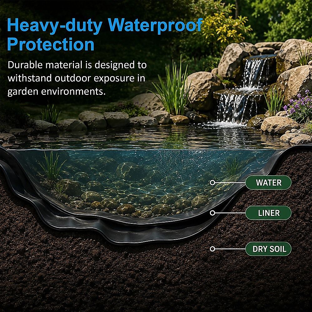 Fish Pond Liner 3 x 4.6m x 0.5mm Garden Pool Membrane Reinforced