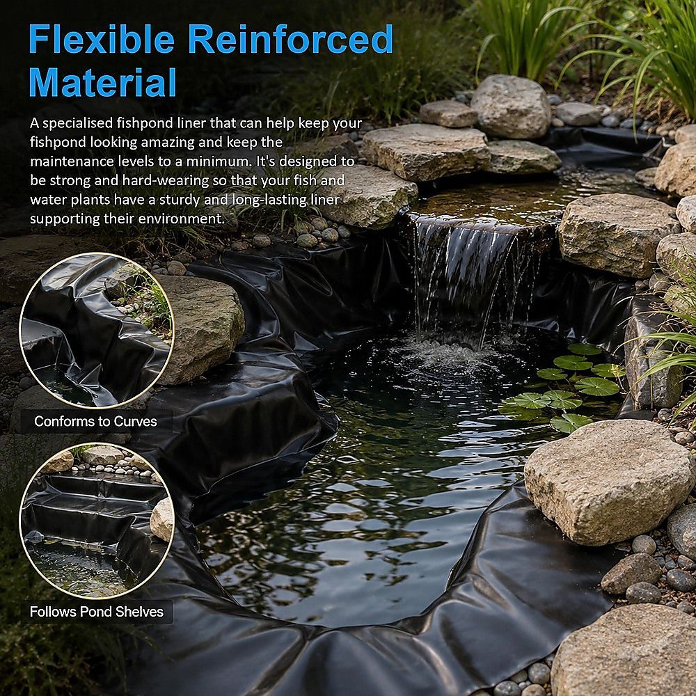 Fish Pond Liner 3 x 4.6m x 0.5mm Garden Pool Membrane Reinforced
