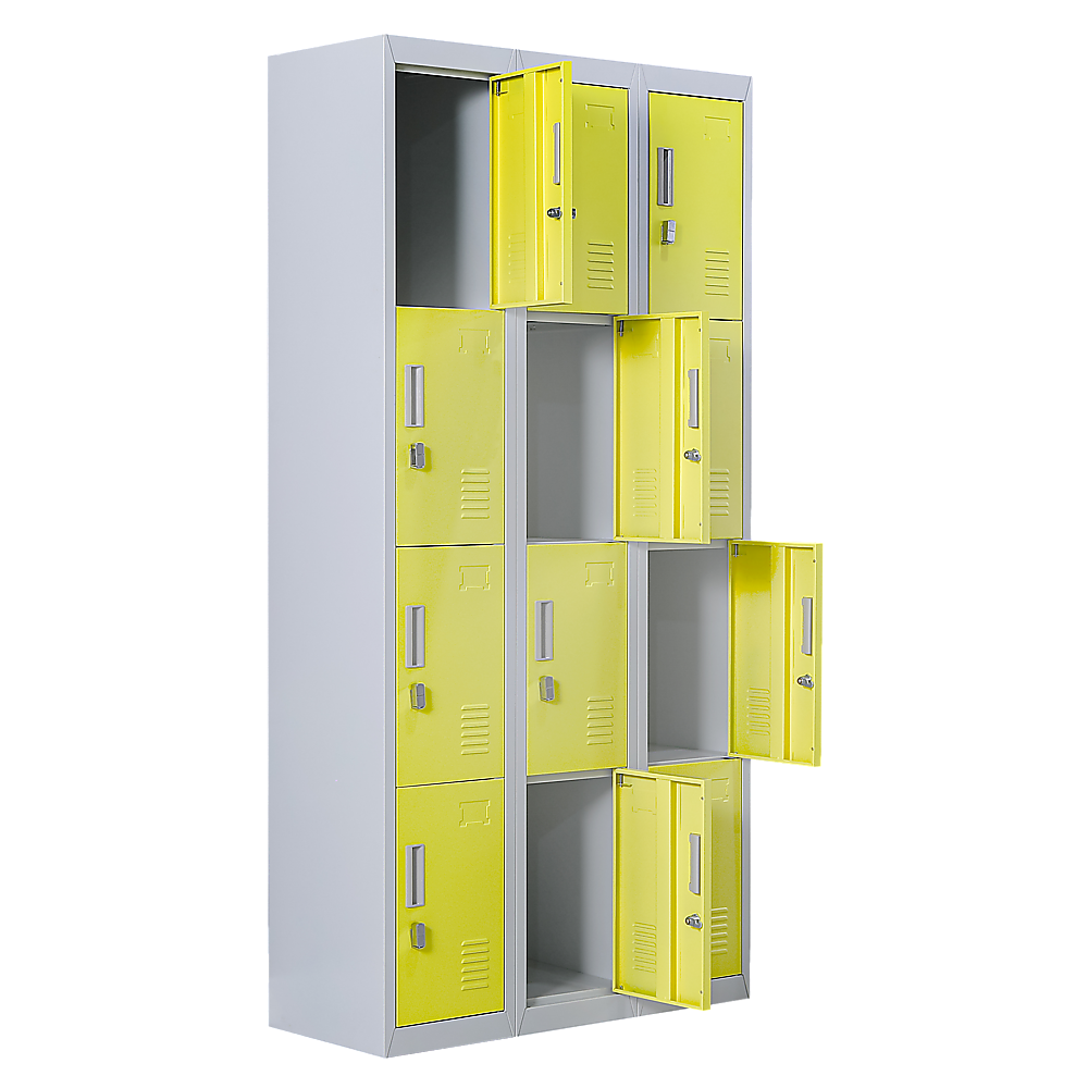 12-Door Locker for Office Gym Shed School Home Storage - Padlock-operated