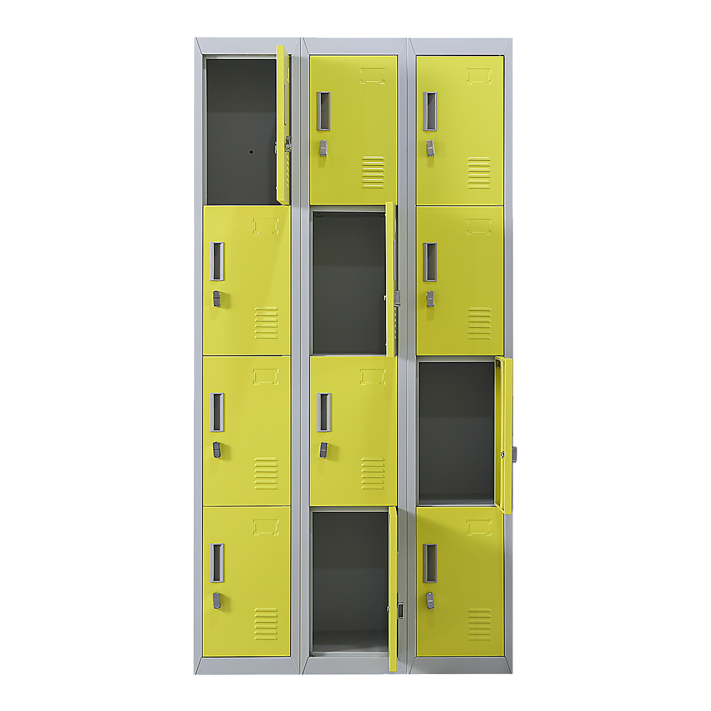 12-Door Locker for Office Gym Shed School Home Storage - Padlock-operated