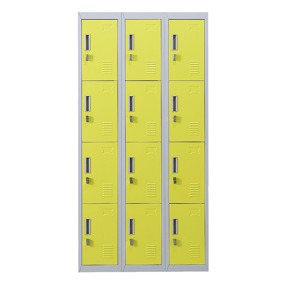 12-Door Locker for Office Gym Shed School Home Storage - Padlock-operated