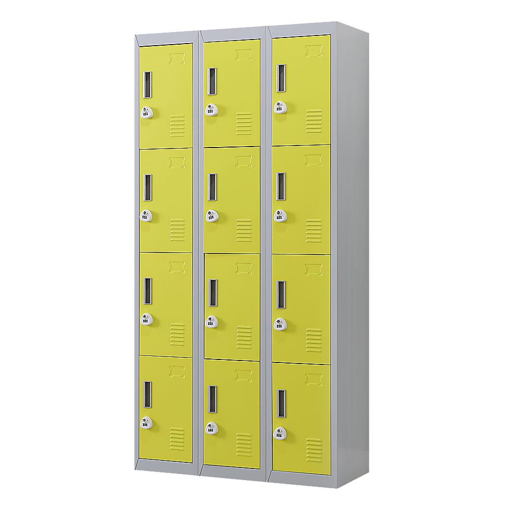 12-Door Locker for Office, Gym, Shed, School, Home Storage - 3-Digit Combination Lock