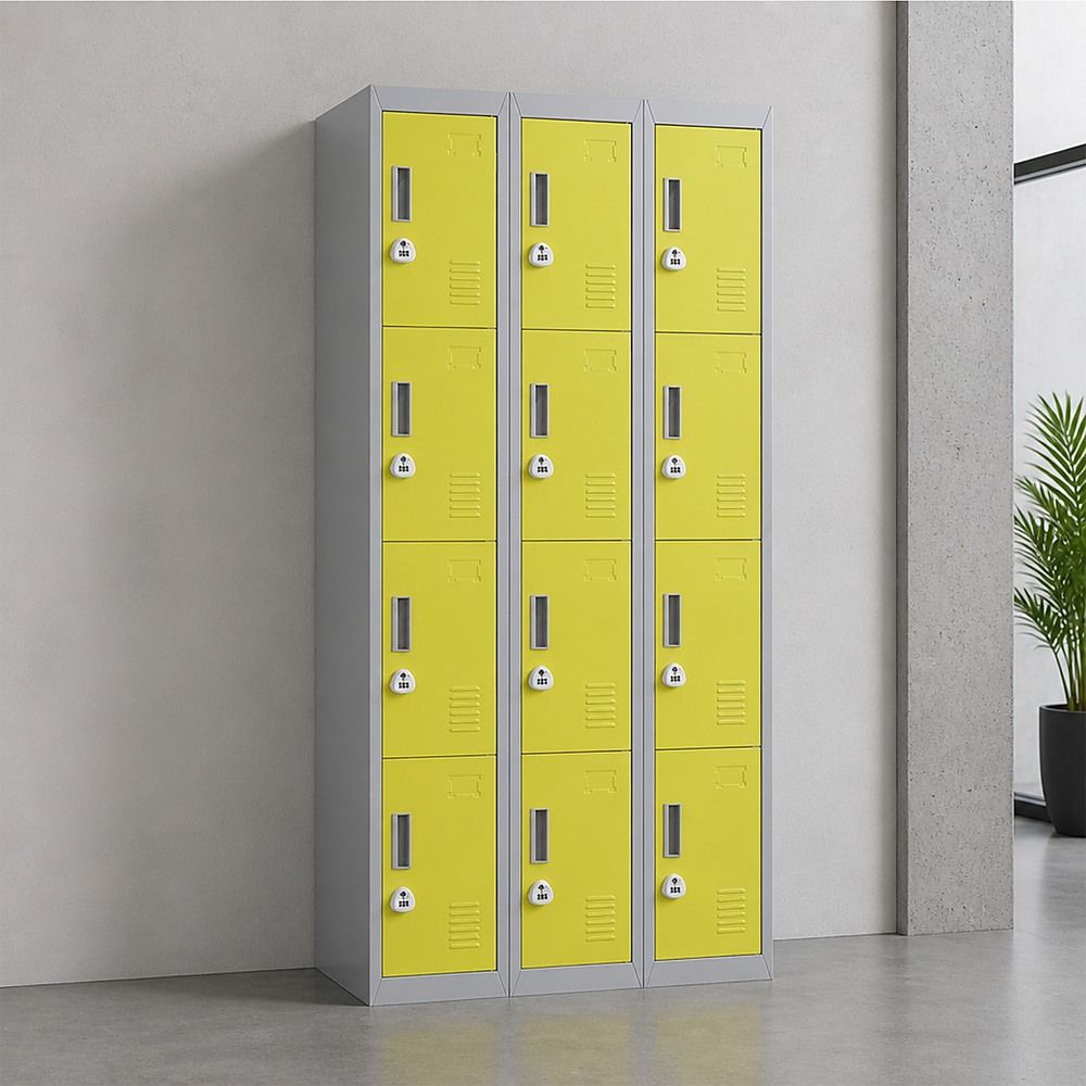 12-Door Locker for Office, Gym, Shed, School, Home Storage - 3-Digit Combination Lock