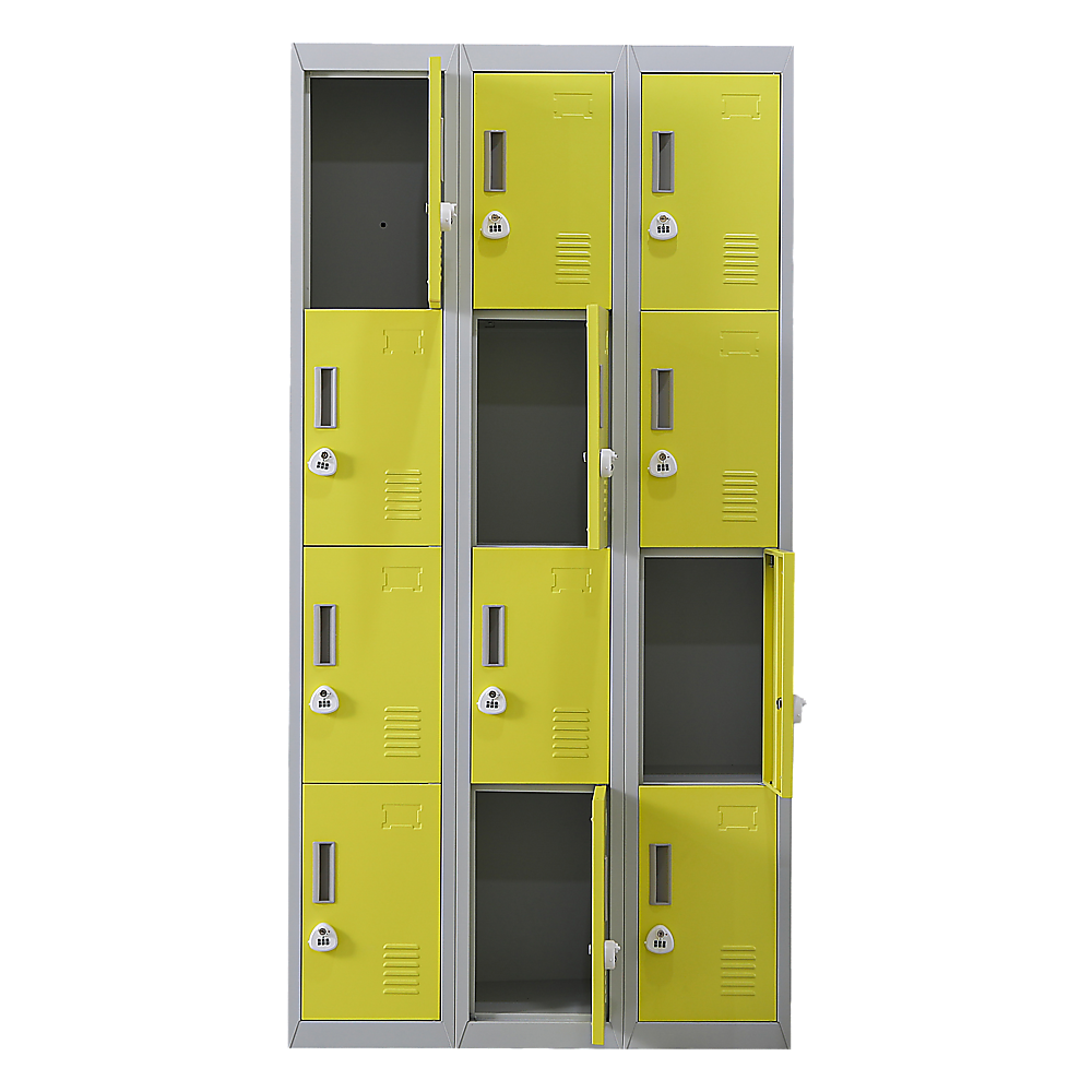 12-Door Locker for Office, Gym, Shed, School, Home Storage - 3-Digit Combination Lock