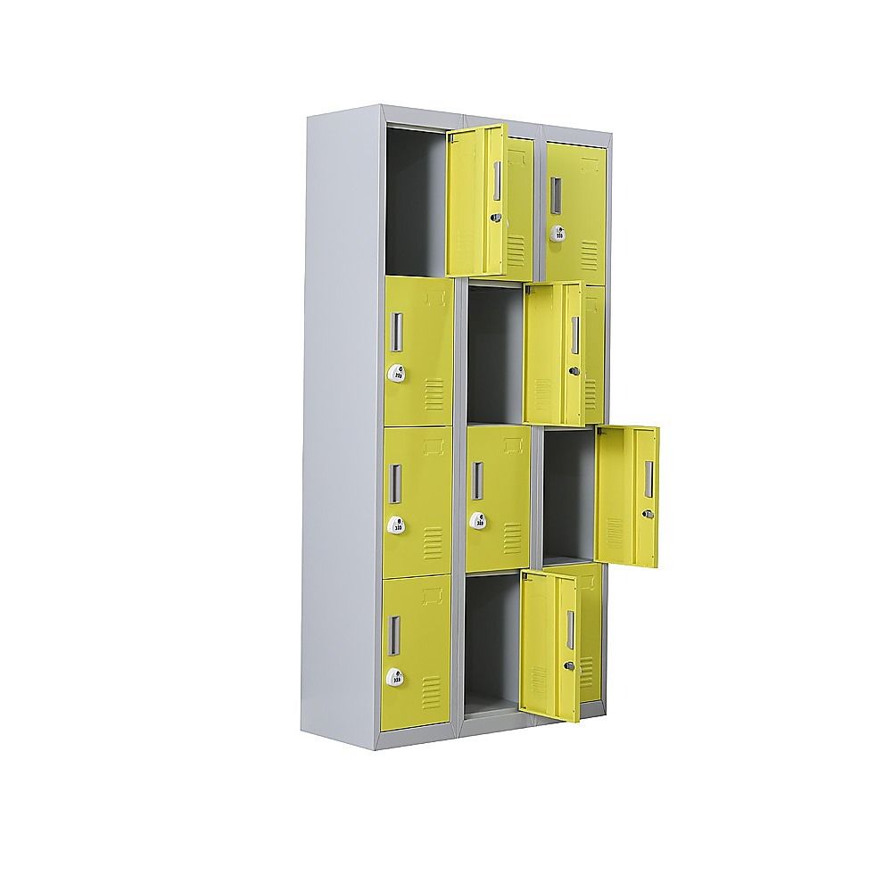 12-Door Locker for Office, Gym, Shed, School, Home Storage - 3-Digit Combination Lock