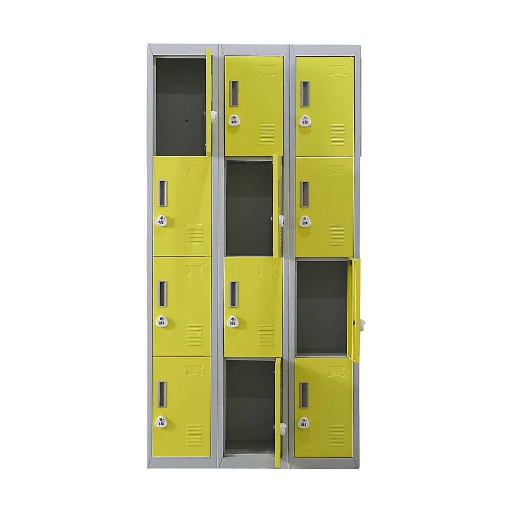 12-Door Locker for Office, Gym, Shed, School, Home Storage - 3-Digit Combination Lock