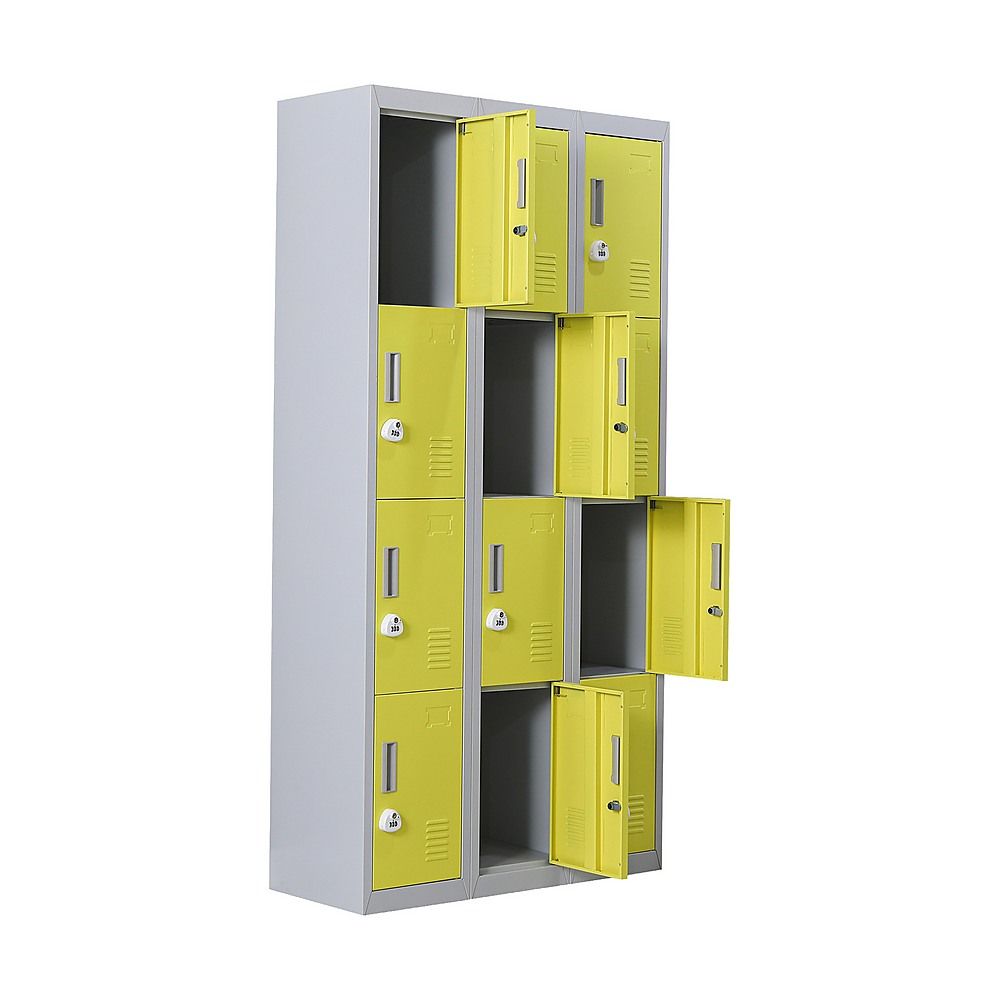 12-Door Locker for Office, Gym, Shed, School, Home Storage - 3-Digit Combination Lock