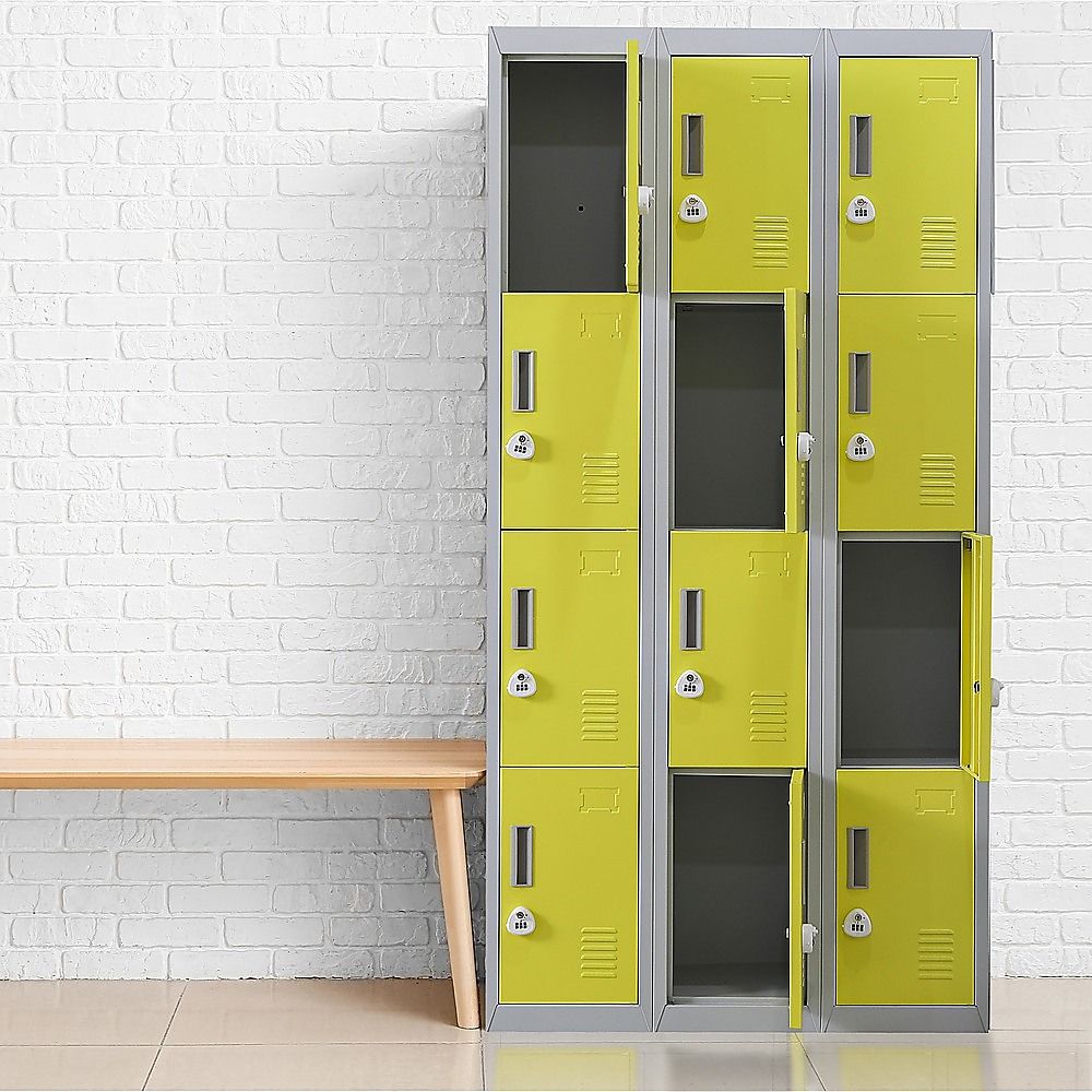 12-Door Locker for Office, Gym, Shed, School, Home Storage - 3-Digit Combination Lock