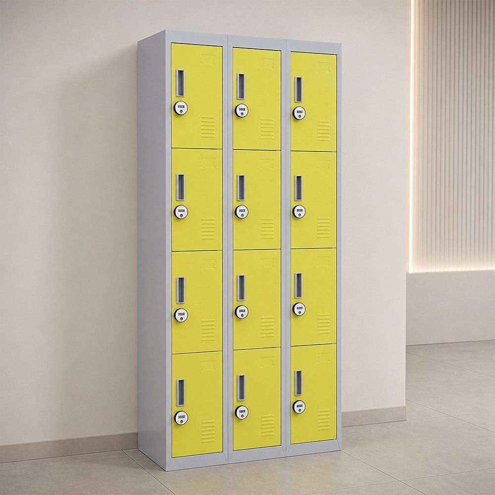 12-Door Locker for Office, Gym, Shed, School, Home Storage - 4-Digit Combination Lock