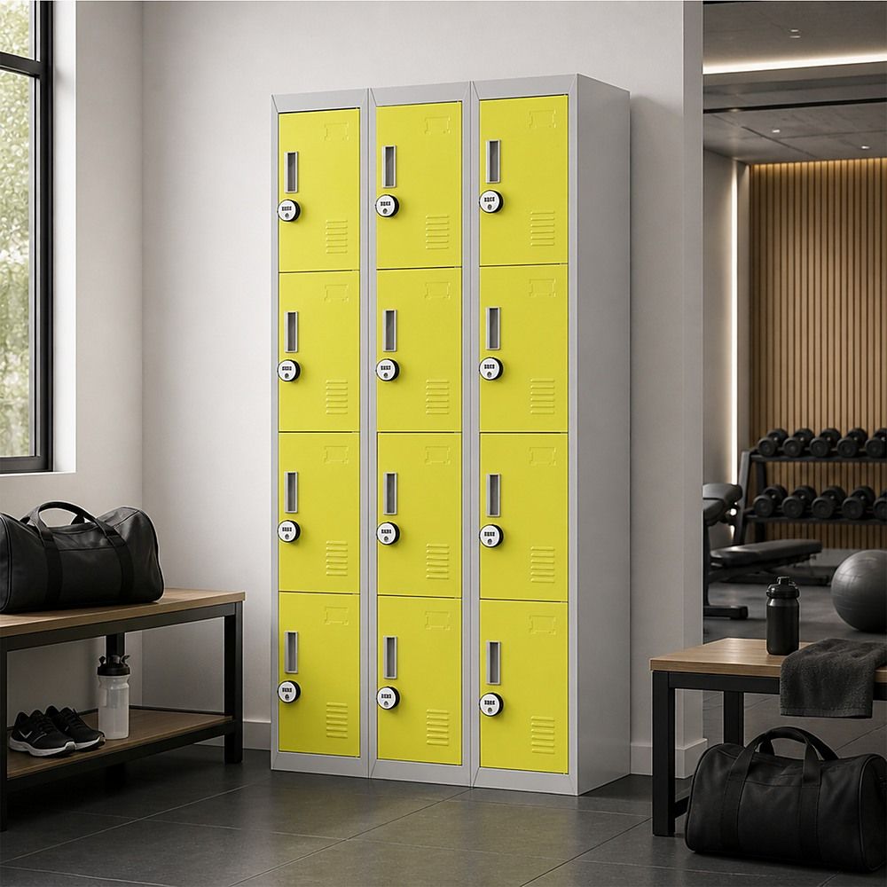 12-Door Locker for Office, Gym, Shed, School, Home Storage - 4-Digit Combination Lock