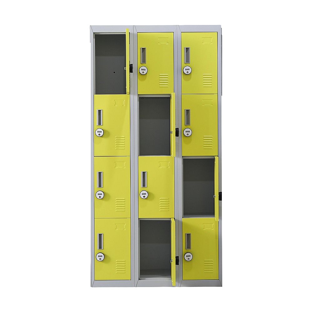 12-Door Locker for Office, Gym, Shed, School, Home Storage - 4-Digit Combination Lock